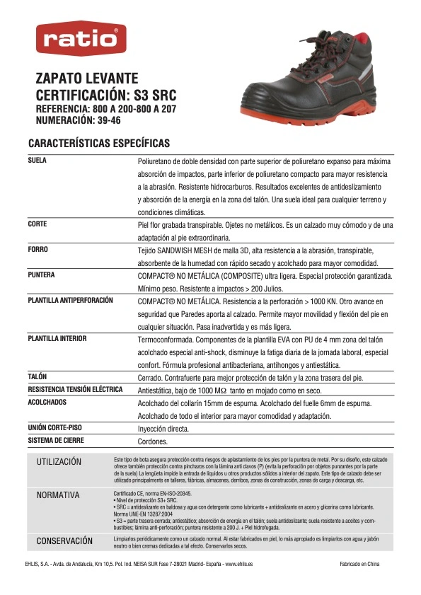 imagen de Bota seguridad RATIO Levante