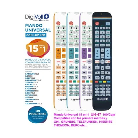 imagen de MANDO A DISTANCIA UNIVERSAL 15 EN 1 UN47 DIGIVOLT