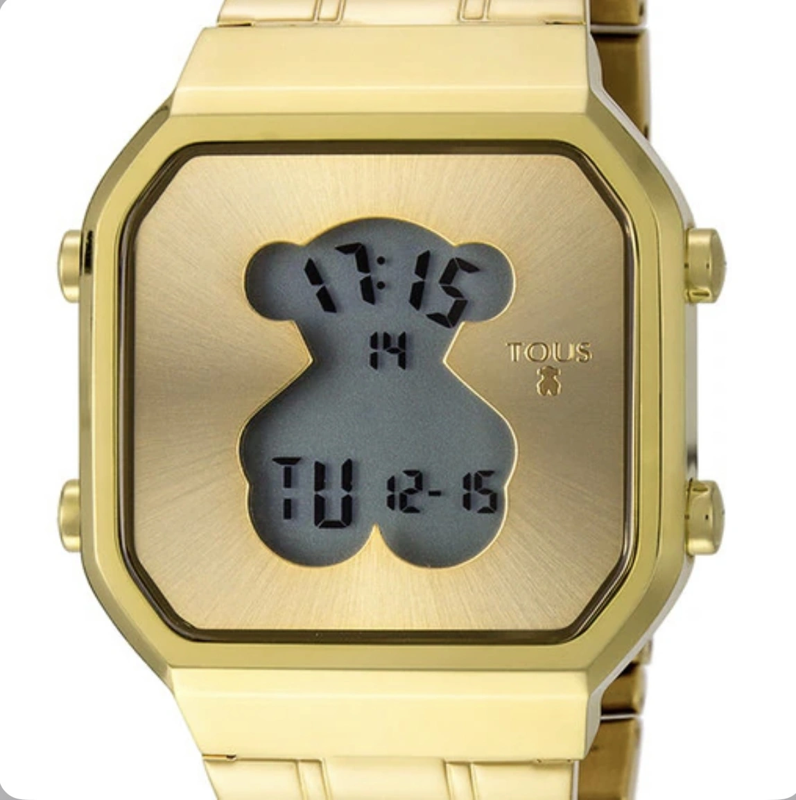 imagen de Reloj digital D-Bear SQ de acero IP dorado