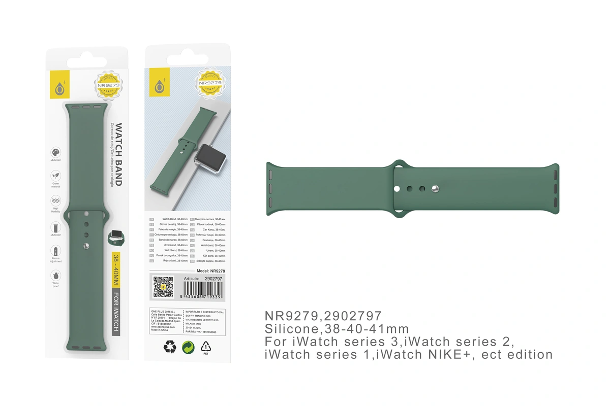 imagen de Correa de Reloj de Silicona Para Iwatch 38/40/41MM NE9279 + NE9280 ONE+