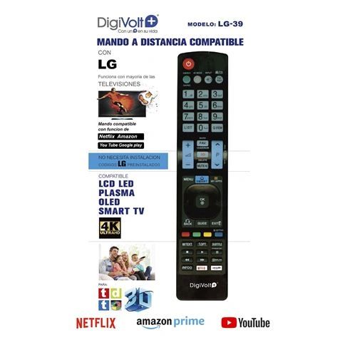 imagen de MANDO A DISTANCIA COMPATIBLE LG GRANDE LG39 