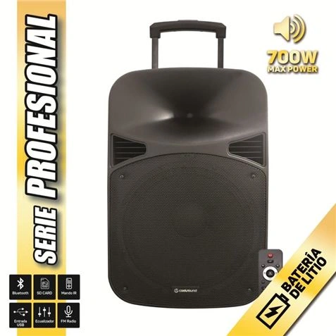 imagen de ALTAVOZ AUTOAMPLIFICADO 15" 700W CON BATERIA SERIE PRO COOLSOUND