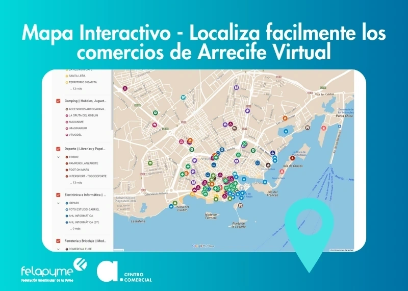 YA ESTÁ DISPONIBLE EL MAPA INTERACTIVO DE COMERCIOS ADHERIDOS EN LA WEB DE ARRECIFEVIRTUAL