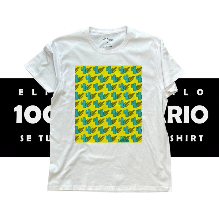 Imagen de: Cactus cien por cien canario Camiseta Unisex 