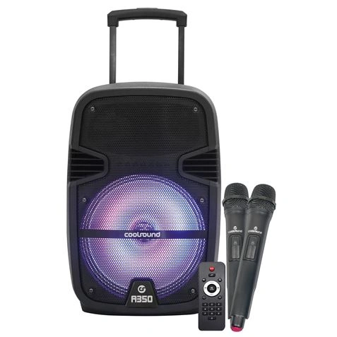 Imagen de: ALTAVOZ A350 AMPLIFICADO 12" 350W | BATERIA 4500 | 2 X MICROFONOS | 50W RMS 